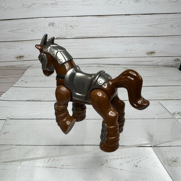 Fisher Price Imaginext Angus Knight Horse Mount Brown Silver Castle 2011 - Picture 5 of 7